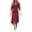 *Wine, variant on VBVC Women's Wrap V-Neck 3/4 Sleeve Midi Dress , Ladies' Ruched Waist Irregular Hem Bodycon Dress , Business Cocktail Party Dress For Women,Black,S-XL