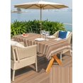 thumbnail image 4 of Outdoor Tablecloth with Umbrella Hole & Zipper, Brown Striped Rectangle Tablecloth 60x84 Inch, Farmhouse Stripes Modern Vintage Patio Table Cover Waterproof Table Cloth for Picnic/Party, 4 of 7