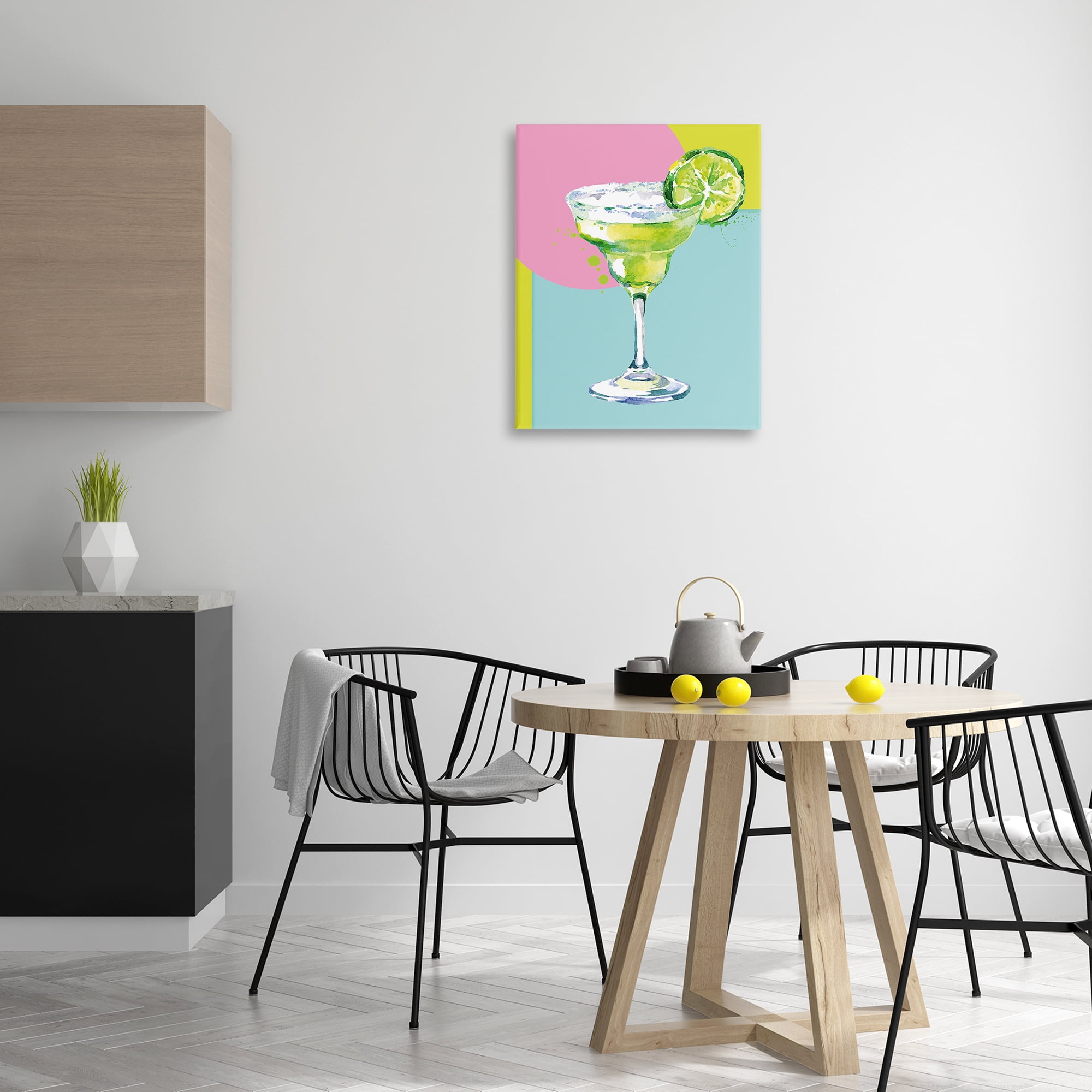 Stupell Industries Cocktail with Lime Slice Food & Beverage Painting Wrapped Canvas Art Print Wall Art, 24 x 30