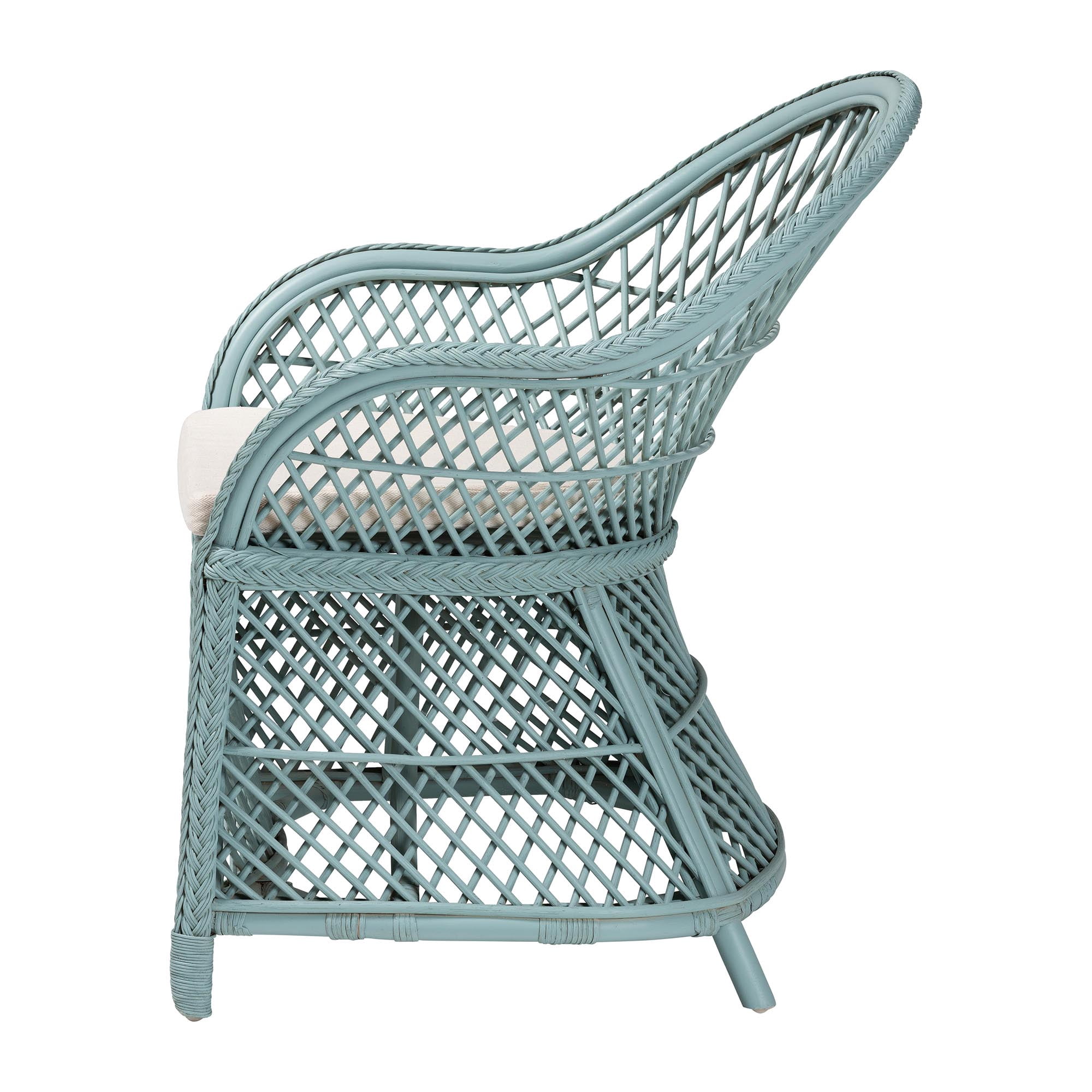 bali & pari Casilda Boho Arm Chair, Pastel Cyan