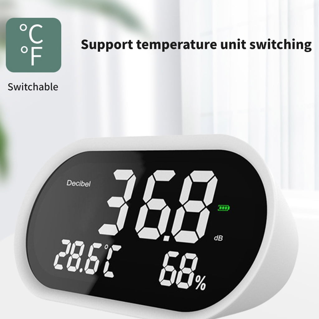 Decibel Meter, 3 in 1 Noise, Temperature and Humidity Monitor LCD Display
