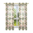 thumbnail image 7 of Yayeee Window Curtains Light Filtering 63"x52" Grommet Panel Pair Home Living Room Decor, Retro Black Stars, 7 of 7