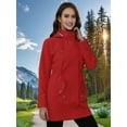 thumbnail image 2 of Rain Jacket for Women Waterproof with Hood Trech Coat Light-Weight Raincoats Packable Windbreake Red L, 2 of 8