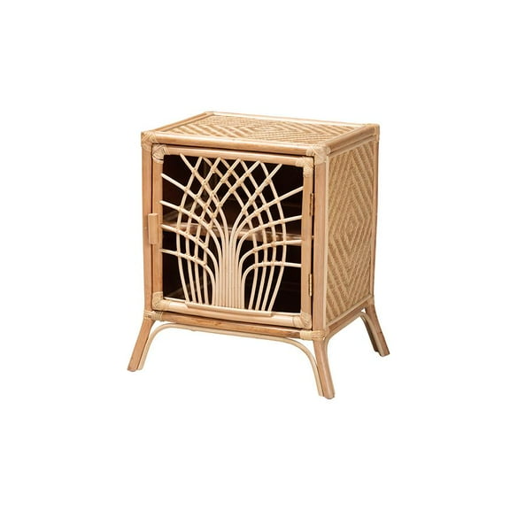 Baxton Studio Danna Modern Bohemian Natural Brown Rattan Nightstand