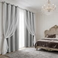 thumbnail image 4 of ddioayh Curtains Double Layer Blackout Thermal Insulated with Star Lace Design 84x52in for Bedroom and Living Room Adjustable Light Control, 4 of 6