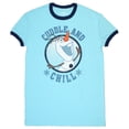 thumbnail image 1 of Disney Frozen Women's Cuddle And Chill Ringer Tee Sleep Shirt (Small), 1 of 3