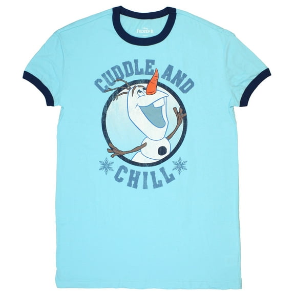 Disney Frozen Women's Cuddle And Chill Ringer Tee Sleep Shirt