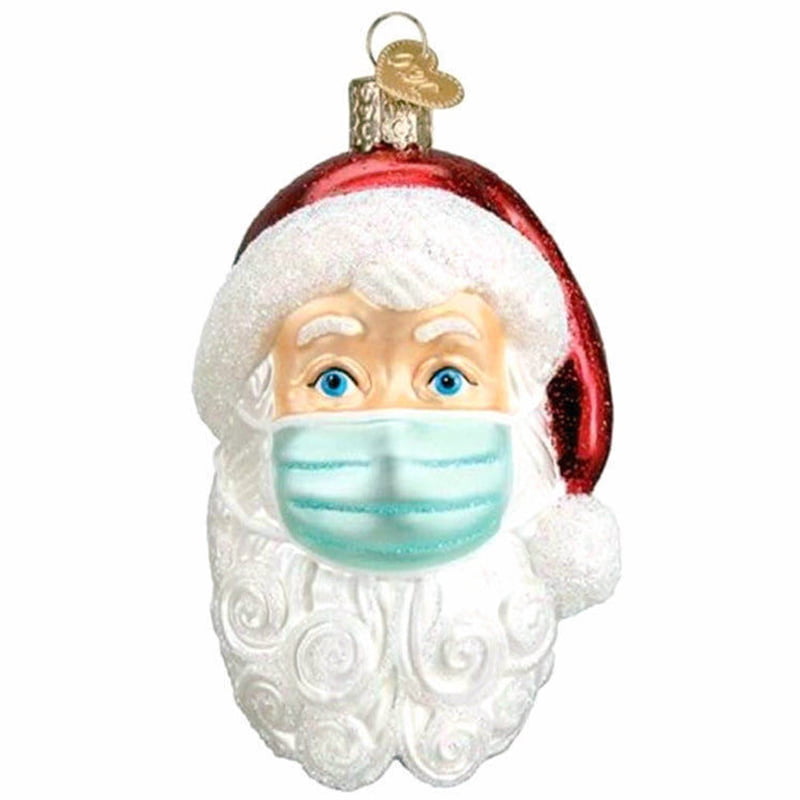Santa Wearing Mask Christmas Tree Ornaments Hanging Decor Creative Gift Hot 2020 