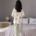thumbnail image 4 of Pijama de mujer de algodón de manga larga, pantalón, jersey, traje fino, traje de hogar de primavera y otoño, 4 of 5