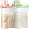 thumbnail image 1 of Sharemee - Portable Rice Container, 3KG Food Grain Cereal Flour Storage Containers, Plastic Airtight Cat Food Dispenser, 2 PCS, 1 of 8