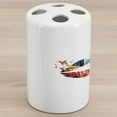thumbnail image 1 of Lips Ceramic Toothbrush Holder, Mosaic Gradient Blended Color Low Poly Style Butterflies and Music Notes, Decorative Versatile Countertop for Bathroom, 4.5" X 2.7", Multicolor, 1 of 4