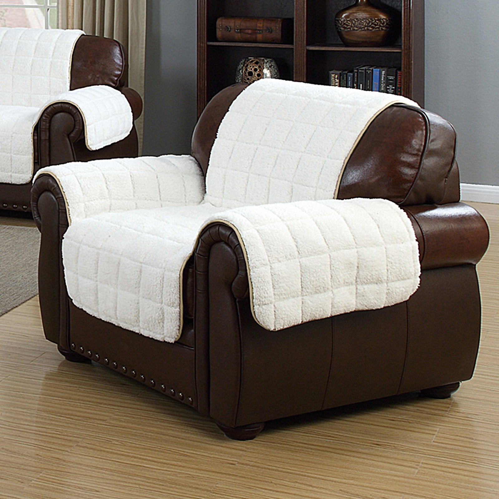 Quick Fit Chair Pet-Friendly Slipcovers Solid Polyester Slipcovers, Taupe