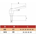 thumbnail image 3 of Stainless Steel Screw Clamp Lever, Power Coating With High-Quality Alloy, For Machine Construction, Adjustable Clamping Handle In Locking External Male Thread, 1PCS, 3 of 5