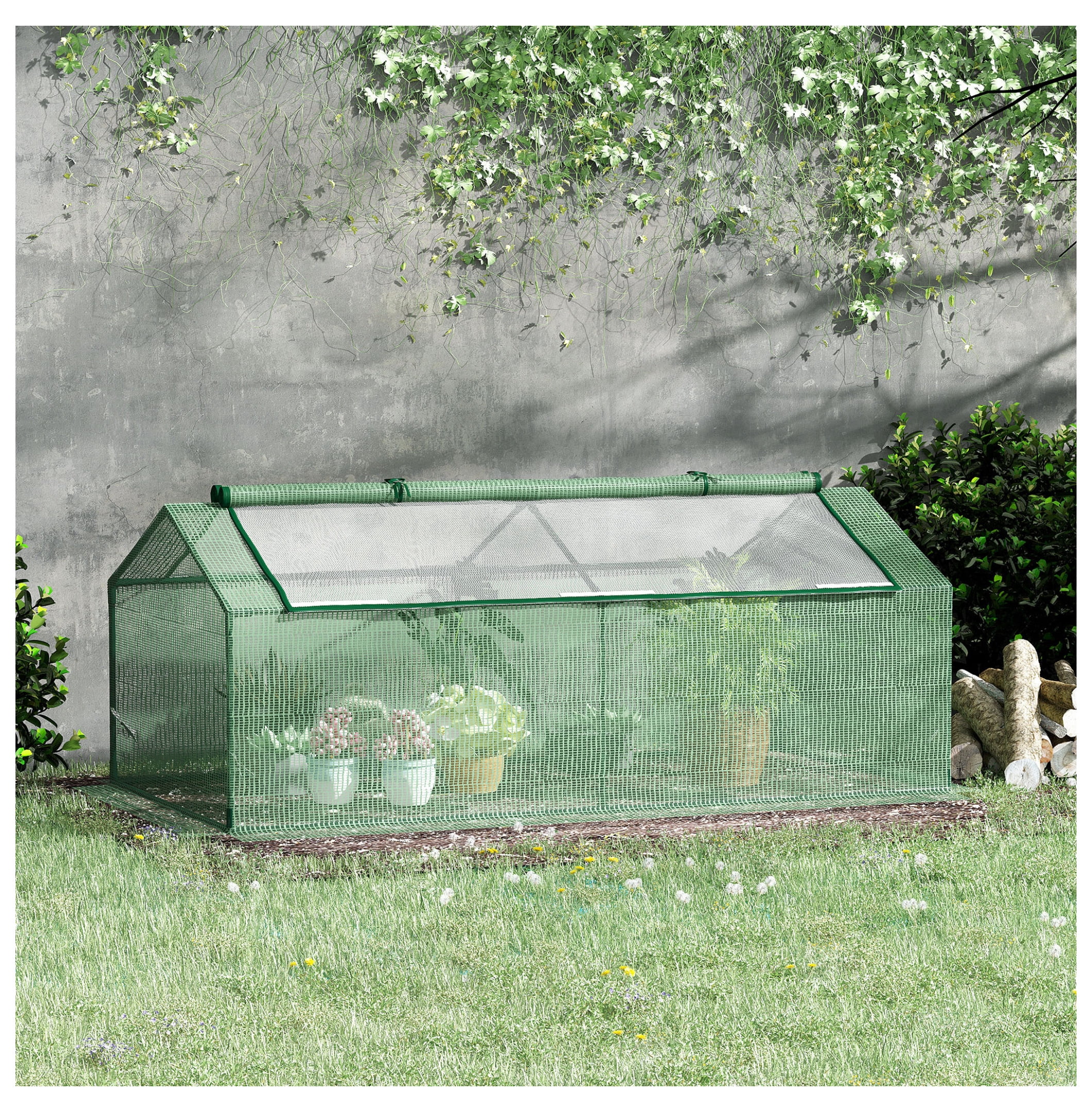 71" x 36" x 28" Mini Greenhouse Portable Hot House for Plants with Large Zipper Windows for Outdoor, Indoor, Garden, Green