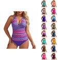 thumbnail image 1 of Womens Swimsuits Tankini Fashion Deep V Neck Slimming Tummy Control with High Waisted Bottom Two Piece Bathing Suits Woman, 1 of 3