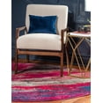 thumbnail image 4 of Unique Loom 3128113 6 x 6 ft. Lilly Jardin Round Rug, Magenta, 4 of 5