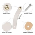 thumbnail image 3 of Uxcell 4 Packs Leather Drawer Pulls Single Hole Knobs with Screws for Drawers, Cream/Gold, 3 of 5