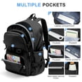 thumbnail image 4 of Mochila Lendolk ligera e impermeable para la universidad, color negro, 4 of 7