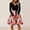 Hot Pink #071, variant on Halloween Dresses for Women Ghost Cocktail Long Sleeve Scary Swing Dress Castle Printed V-Neck Horror Dresses with Belt 5XL
