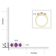 thumbnail image 4 of ANGARA Natural Oval Three Stone Amethyst Engagement Ring with Diamonds in 14K Yellow Gold for Women (Size-6x4mm) | February Birthstone, Anniversary, Jewelry Gift for Women | Natural Amethyst Ring, 4 of 9
