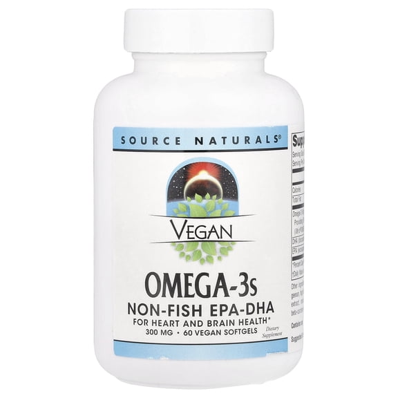 Source Naturals Vegan Omega-3s EPA-DHA 300mg 60 Softgel Vegetarian
