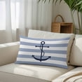 thumbnail image 3 of Blue White Striped Body Pillow Cover,Pillowcase Protectors with Zipper,Breathable Decorative Throw Pillow Case Cover,Navy Blue Beach Nautical Anchor Ocean Coastal Pillow Shams for Couch 24x36Inch, 3 of 8