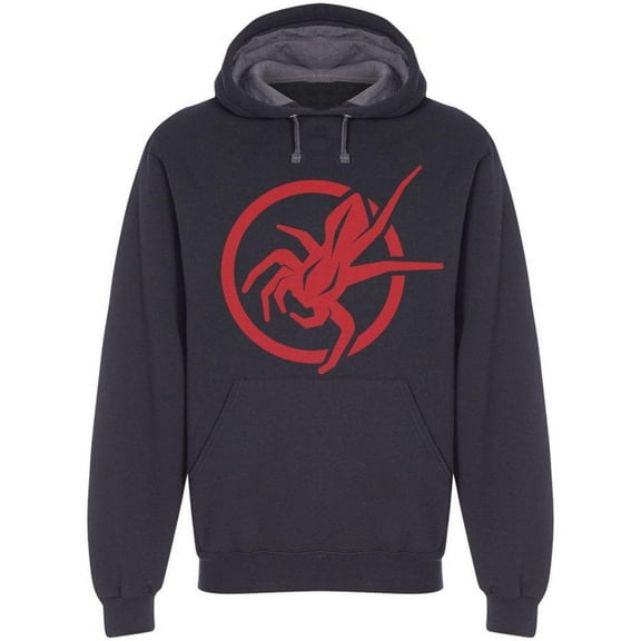Encircled Asymmetrical Spider Hoodie Men -Image by Shutterstock, Male 3X-Large