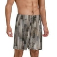 thumbnail image 2 of Pofeuu Wooden Texture Print Men's Soft Woven Elastic Waistband Sleep Pajama Short-3X-Large, 2 of 6