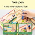 thumbnail image 2 of Laberinto magnético de madera Montessori para educación temprana para niños, bolígrafo magnético, cuentas, tablero de conteo de clasificación digital cognitiva de colores, 2 of 5