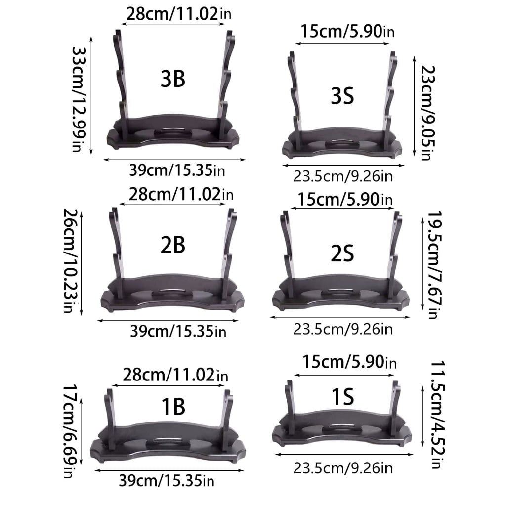 Aellinatey Sword Stand Two Tiers Sword Rack Holder Display for Katanas Wakizashi Swords