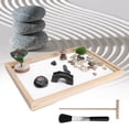 thumbnail image 3 of Sand Garden Kit Zen Japanese Mini Meditation Tabletop Decoration Accessory For Home Office, 3 of 8