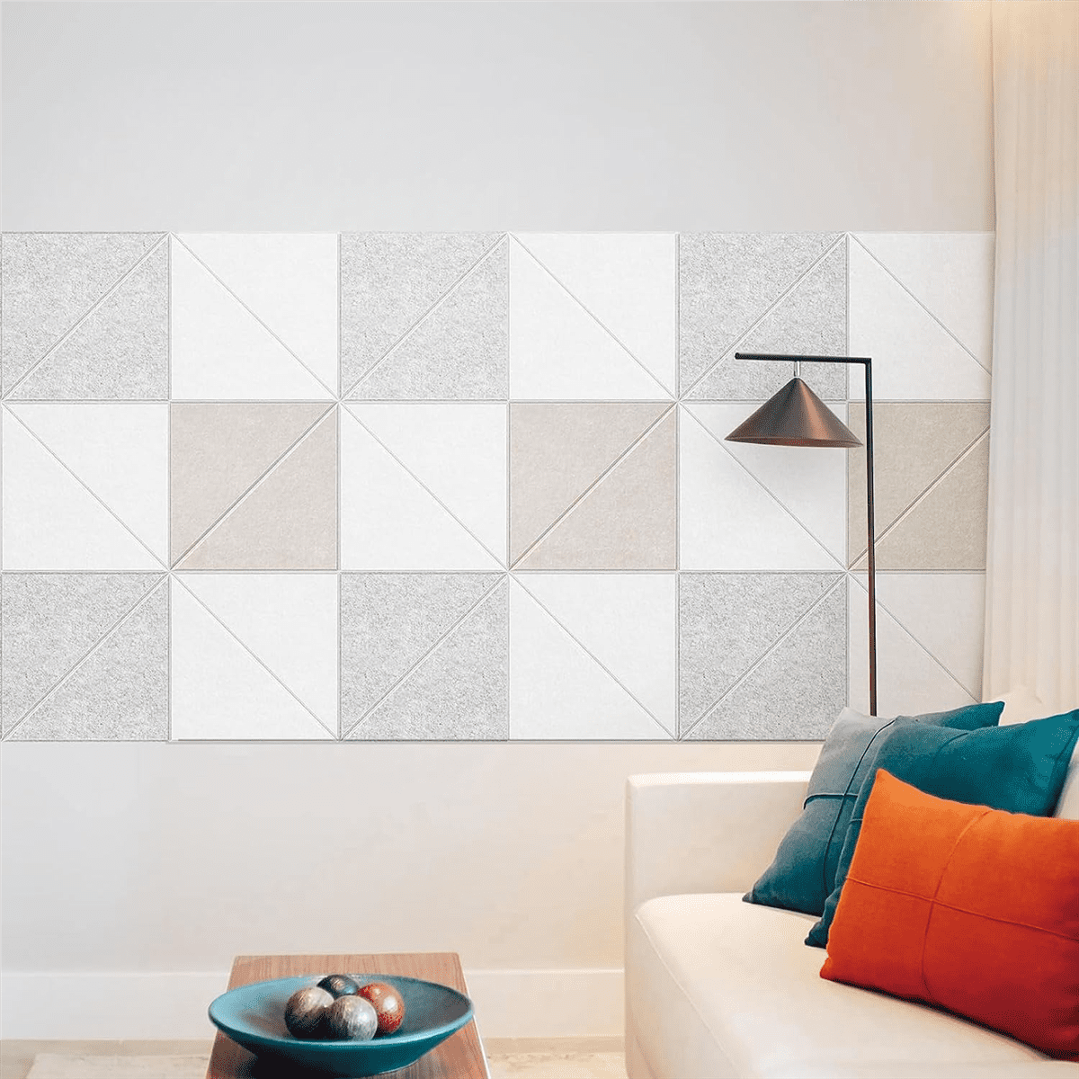 12 Pack Acoustic Panels, 12 X 12Inch Decorative Soundproofing Panels, Wall and Ceiling Acoustical Panels Silver Grey