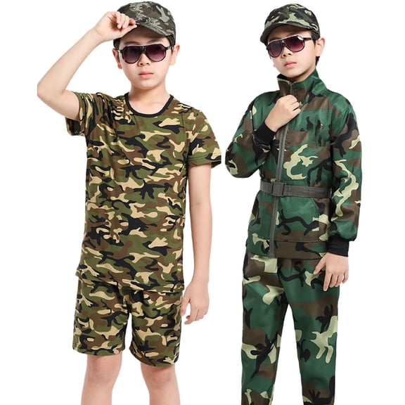 CAIXIA Kids Camo T-Shirt Lightweight and Breathable Summer Camo T-Shirt for Outdoor Play Adventure and Everyday Comfort