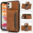 thumbnail image 1 of Decase Leather Wallet Case for iPhone 11 with Kickstand Card Slots Magnetic Button Shockproof Business Style Case For iPhone 11,Brown, 1 of 6