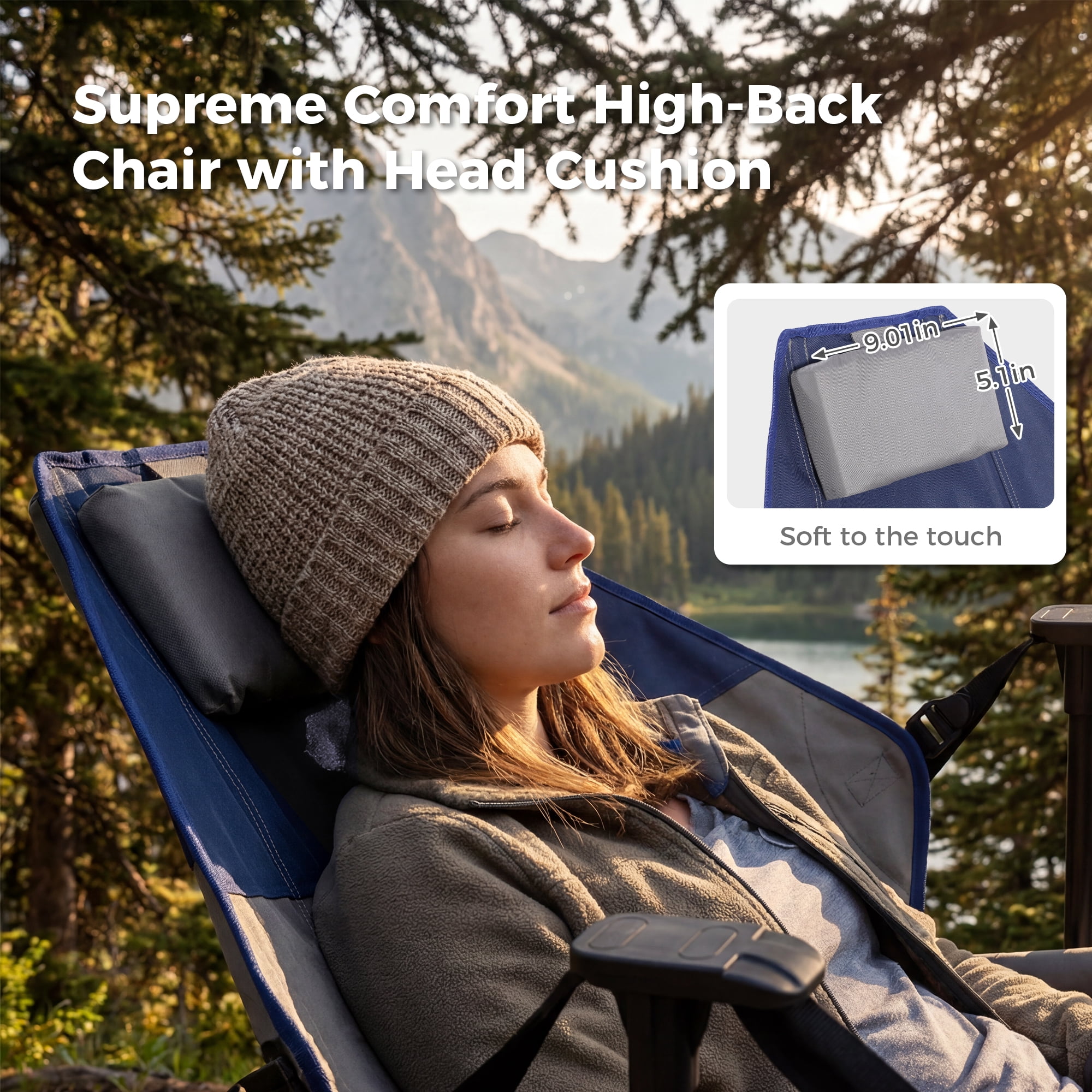 Hammock Camping Chair,Adjustable Backrest,Portable Folding,Detachable Cup Holder,Durable Fabric,Supports up to 300lbs