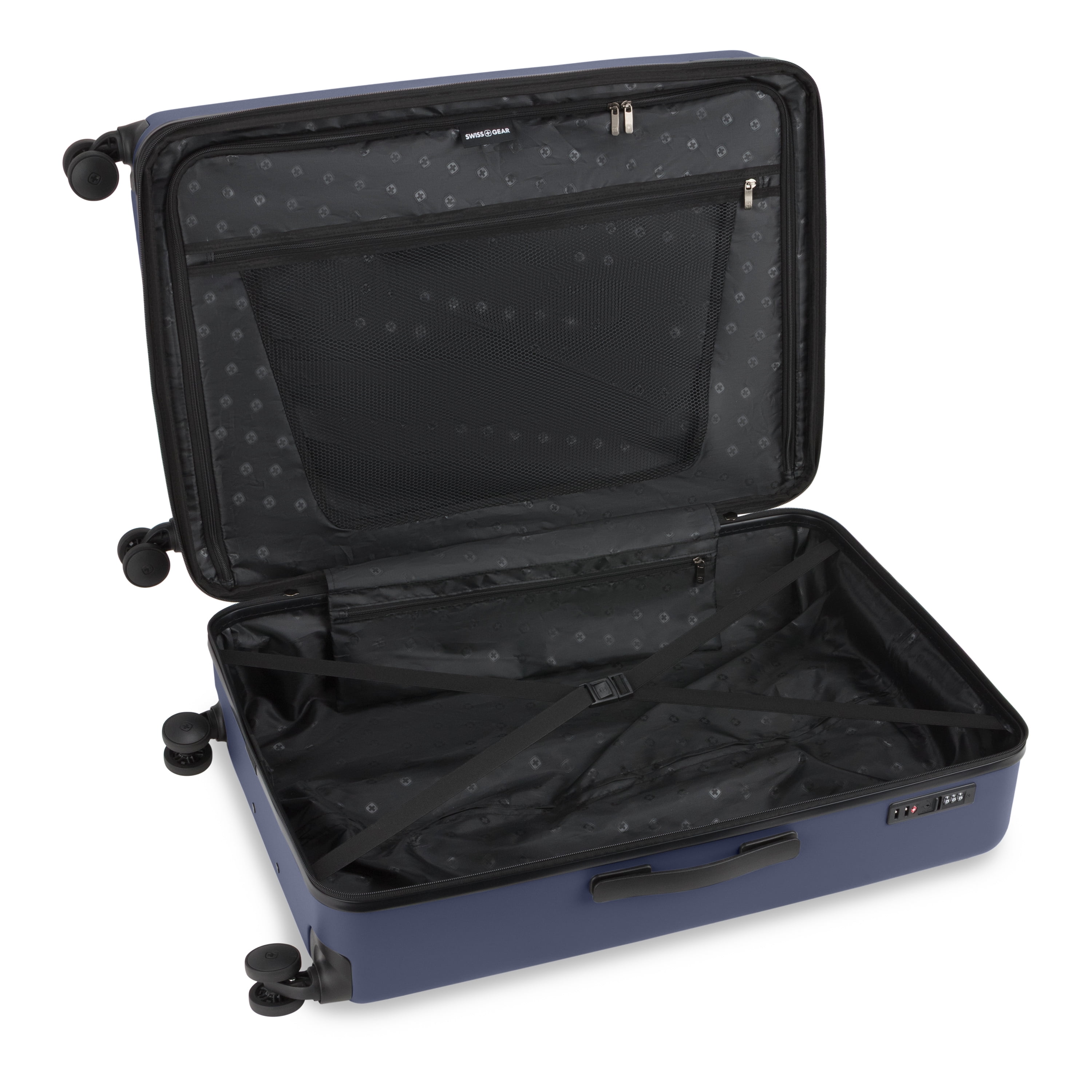 SWISSGEAR Stride Hardside Large Checked Spinner, Navy Blue
