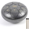 Steel Tongue Drum, AKLOT 8 inch 8 Notes Tank Drum C Key Percussion Steel Drum Kit w/Drum Mallets Note Stickers Finger Picks Mallet Bracket and Gig Bag