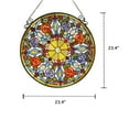 thumbnail image 3 of Lighting ANEMONE Floral Tiffany-glass Window Panel 24" Wide, 3 of 3