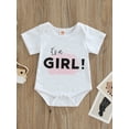 thumbnail image 2 of Baby Boys Girls Summer Romper, Letters Printed Short Sleeve Romper, Bottom Snap Buttons One-Piece Jumpsuit, 2 of 8