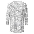 thumbnail image 5 of CYMMPU Loose Fit Tunic Tops Boho Blouses for Women Dressy Casual Summer Trendy Shirts Round Neck 3/4 Sleeve Spring Tops Floral Printed Lightweight Basic Tees Silver M, 5 of 7