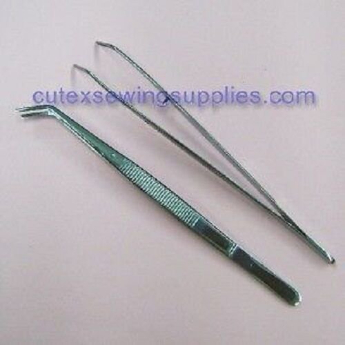 Deluxe 6" Bent Tweezers (Set of 2)