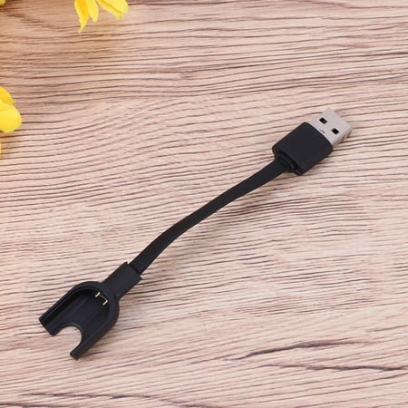 CTIRCHIU Black USB Charger Cable for Smartwatch Use with Wear Resistant Tpe Flat Cable