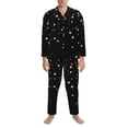 thumbnail image 3 of Sikiie Star Silver Glitter Mens Pajama Set, Soft Warm Long Sleeve Sleepwear, Cozy Button-Down Pjs for Men-Medium, 3 of 7