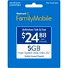 Walmart Family Mobile $24.88 Unlimited Talk & Text Monthly Prepaid Plan (5GB at High Speed, then 2G*) Direct Top Up