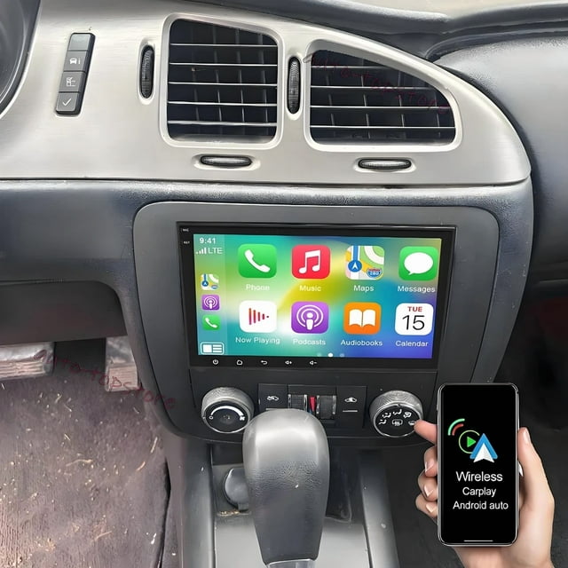 Stéréo Voiture Android 13 8 Pouces pour Chevrolet Monte Carlo 2006-2007, 2GB RAM 32GB ROM, Sans Fil CarPlay/Android Auto, Navigation GPS Intégrée, avec Miroir Bluetooth SWC Écran Séparé