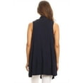 thumbnail image 4 of Women's Sleeveless Draped Open Front Cardigan Vest Made in USA, 4 of 4