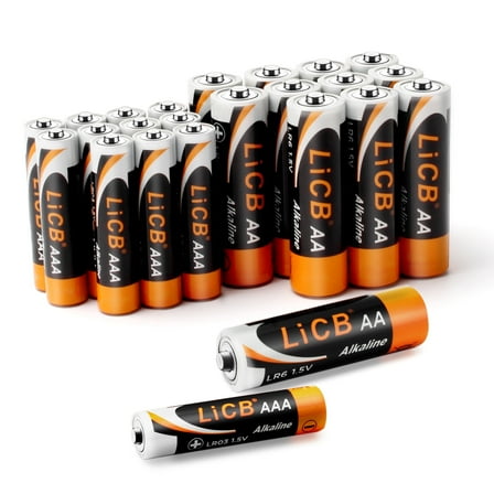 LiCB AA and AAA Batteries Combo Pack, 24 Pack 1.5V Alkaline Battery - 12 Double A and 12 Triple A Battery