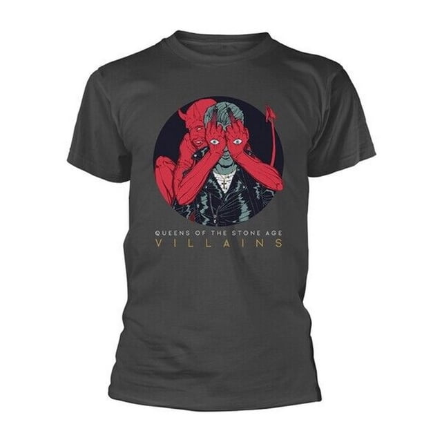 Queens Of The Stone Age - Camiseta Villains para Adultos Unisex (Gris)