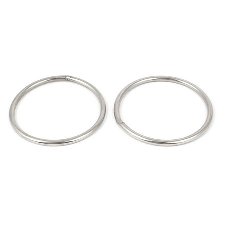 

M6 x 100mm 201 Stainless Steel Webbing Strapping Welded Round O Rings 2 Pcs