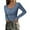 Blue Grey, variant on PRETTYGARDEN Women's 2025 Spring Fall Long Sleeve Henley T Shirts Button Ribbed Knit Slim Fit Casual Basic Tops Blouse